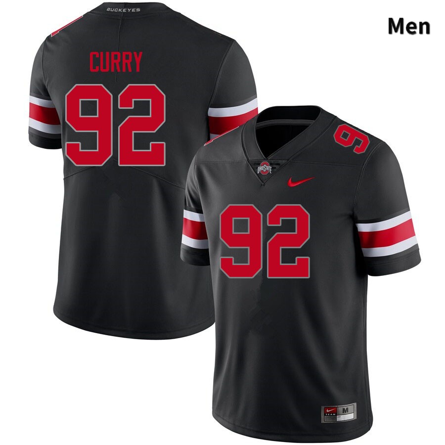 Ohio State Buckeyes Caden Curry Men's #92 Blackout Authentic Stitched College Football Jersey